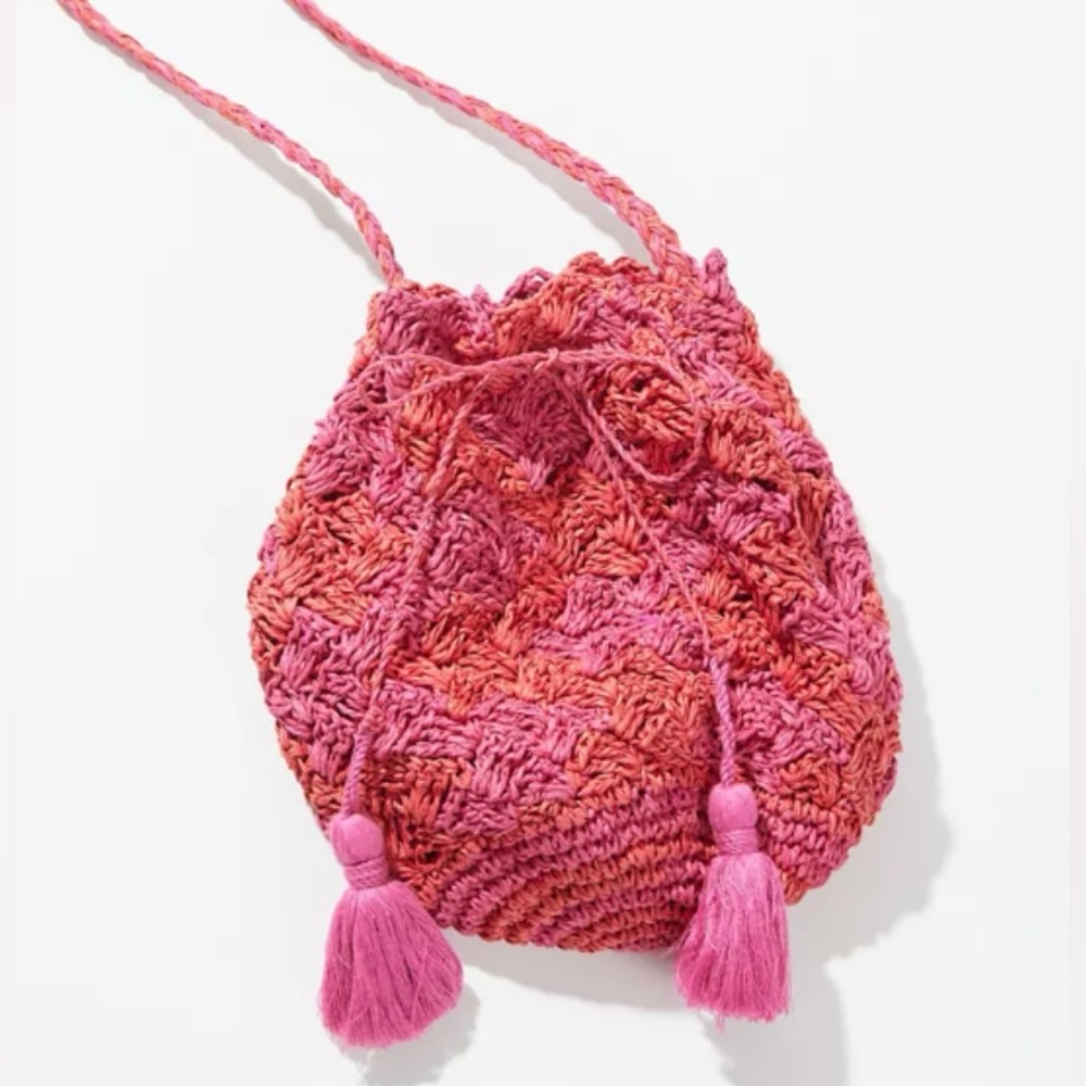 Urban Outfitters UO Bermuda Bucket Crossbody Bag, Fuchsia + Orange